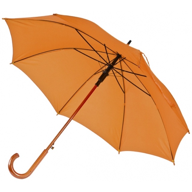 Wooden automatic umbrella NANCY, color dark orange