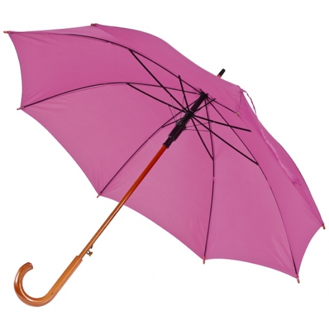 Wooden automatic umbrella NANCY  color pink
