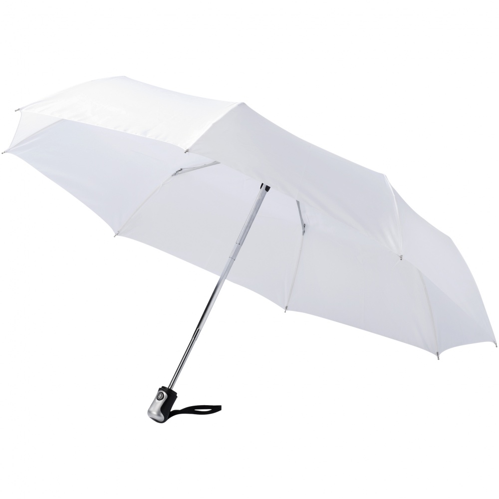 21.5" Alex 3-Section auto open and close umbrella, white