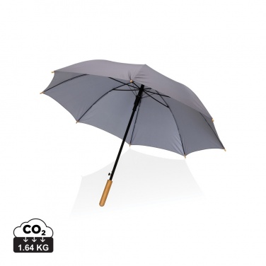 23" Impact AWARE™ RPET 190T auto open bamboo umbrella