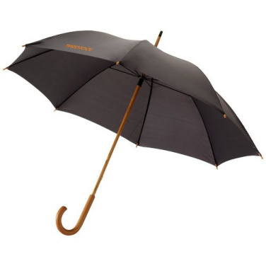 Jova 23" umbrella with wooden shaft and handle, Solid black, product image (2)