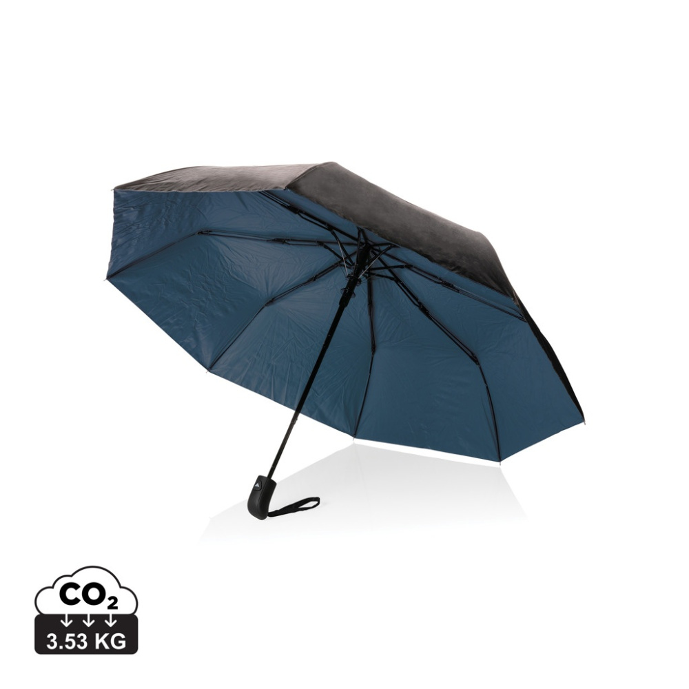 21-tolline Impact AWARE™ RPET 190T Pongee kahevärviline mini vihmavari, sinine, tootepilt