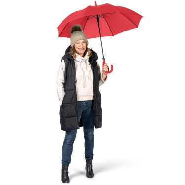 FARE® Fashion AC ühevärviline automaatne vihmavari logoga, punane – detailvaade 3