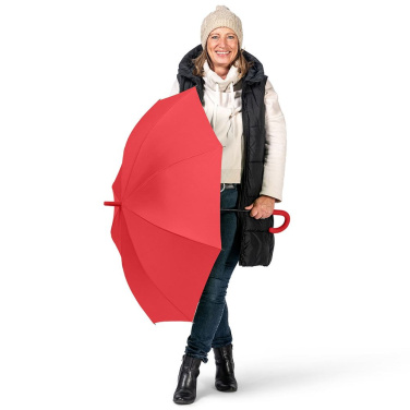 FARE® Fashion AC ühevärviline automaatne vihmavari logoga, punane – detailvaade 4