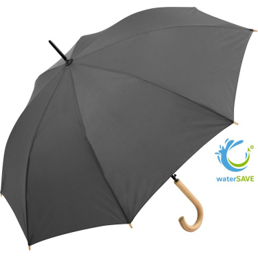 FARE ÖkoBrella soodne automaatne vihmavari taaskasutatud PET-kattega logoga, hall (waterSAVE®) – tootefoto