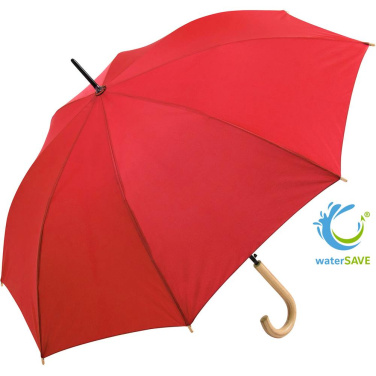 FARE ÖkoBrella soodne automaatne vihmavari taaskasutatud PET-kattega logoga, punane (waterSAVE®) – tootefoto