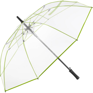 FARE® Pure läbipaistev automaatne golfivihmavari logoga, läbipaistev-laimiroheline – detailvaade 4