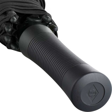 FARE® Pure läbipaistev automaatne golfivihmavari logoga, läbipaistev-must – detailvaade 4