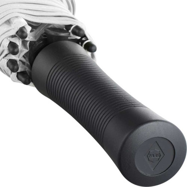 FARE® Pure läbipaistev automaatne golfivihmavari logoga, läbipaistev-valge – detailvaade 3