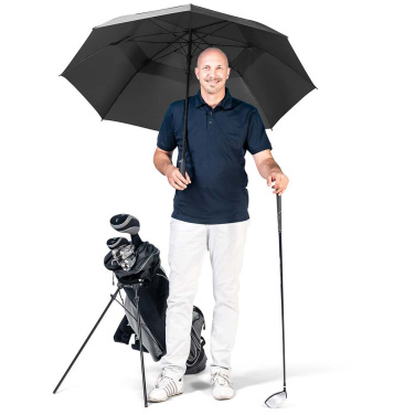 FARE Fibermatic XL Vent ventilatsiooniga automaatne golfivihmavari logoga, must – detailvaade 9