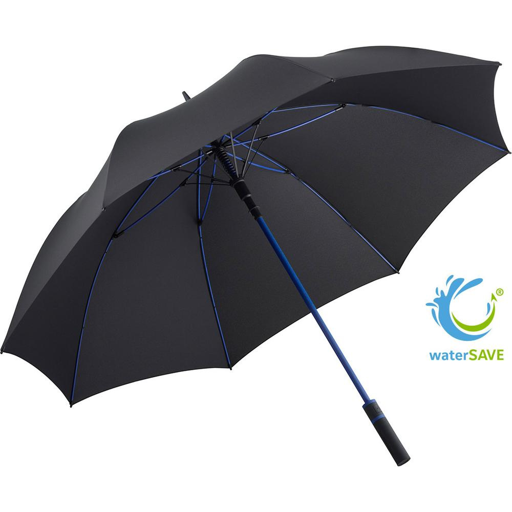 FARE® Style värviliste detailidega automaatne golfivihmavari logoga, must-eurosinine – tootefoto