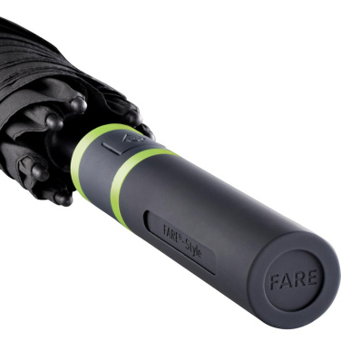 FARE® Style värviliste detailidega automaatne golfivihmavari logoga, must-laimiroheline – detailvaade 7