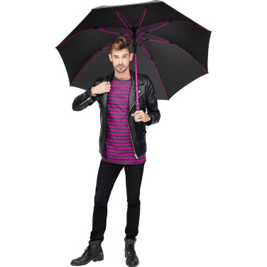FARE® Style värviliste detailidega automaatne golfivihmavari logoga, must-magenta – detailvaade 9