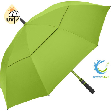 FARE® Doubleface XL Vent kahevärviline ventilatsiooniga golfivihmavari logoga, laimiroheline (waterSAVE®) / must – tootefoto