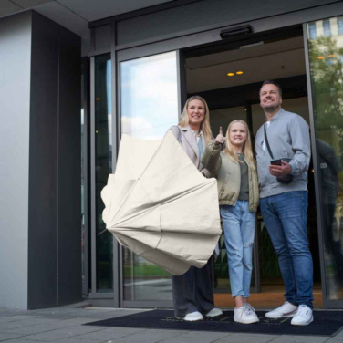 FARE® Doubleface XL Vent kahevärviline ventilatsiooniga golfivihmavari logoga, naturaalvalge (waterSAVE®) / must – detailvaade 7