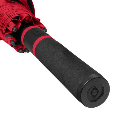 FARE® Doubleface XL Vent kahevärviline ventilatsiooniga golfivihmavari logoga, punane (waterSAVE®) / must – detailvaade 2