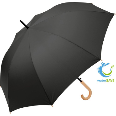 FARE ÖkoBrella automaatne golfivihmavari taaskasutatud PET-kattega 122 cm logoga, must (waterSAVE®) – tootefoto