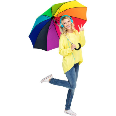 FARE ALU light10 Colori vikerkaarevärviline keskmine vihmavari logoga, vikerkaar – detailvaade 9