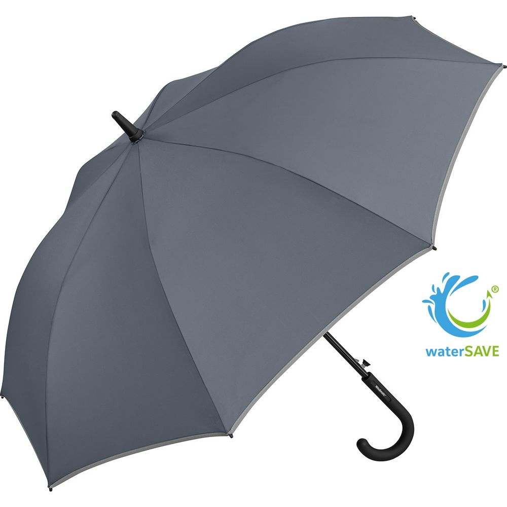 FARE® Windmatic® helkurpaelaga keskmine automaatne vihmavari logoga, hall (waterSAVE®) – tootefoto