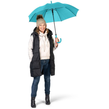 FARE® Fashion AC ühevärviline automaatne vihmavari logoga, petrool – detailvaade 3
