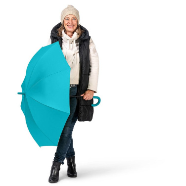 FARE® Fashion AC ühevärviline automaatne vihmavari logoga, petrool – detailvaade 4