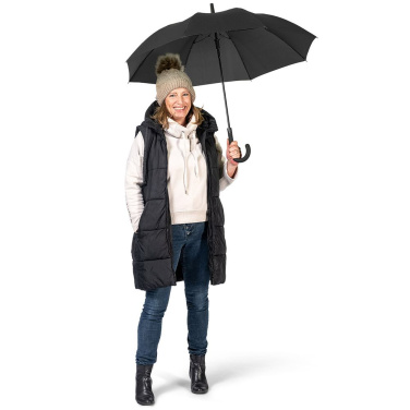 FARE® Fashion AC ühevärviline automaatne vihmavari logoga, must – detailvaade 3