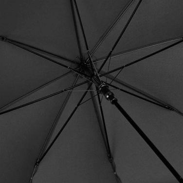 FARE ÖkoBrella automaatne vihmavari taaskasutatud PET-kattega ja puidust käepidemega logoga, must (waterSAVE®) – detailvaade 3
