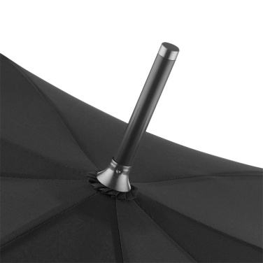 FARE ÖkoBrella automaatne vihmavari taaskasutatud PET-kattega ja puidust käepidemega logoga, must (waterSAVE®) – detailvaade 5