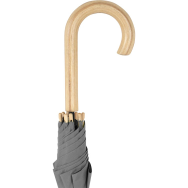 FARE ÖkoBrella soodne automaatne vihmavari taaskasutatud PET-kattega logoga, hall (waterSAVE®) – detailvaade 7