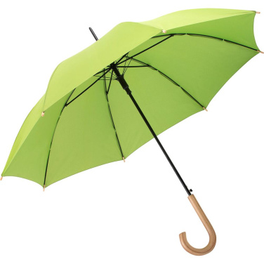 FARE ÖkoBrella soodne automaatne vihmavari taaskasutatud PET-kattega logoga, laimiroheline (waterSAVE®) – detailvaade 2