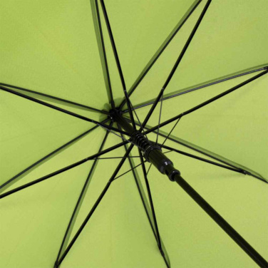 FARE ÖkoBrella soodne automaatne vihmavari taaskasutatud PET-kattega logoga, laimiroheline (waterSAVE®) – detailvaade 3