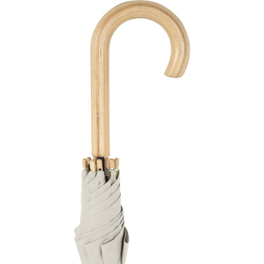 FARE ÖkoBrella soodne automaatne vihmavari taaskasutatud PET-kattega logoga, naturaalvalge (waterSAVE®) – detailvaade 7