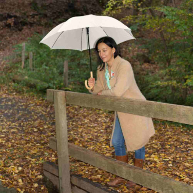 FARE ÖkoBrella soodne automaatne vihmavari taaskasutatud PET-kattega logoga, naturaalvalge (waterSAVE®) – detailvaade 8