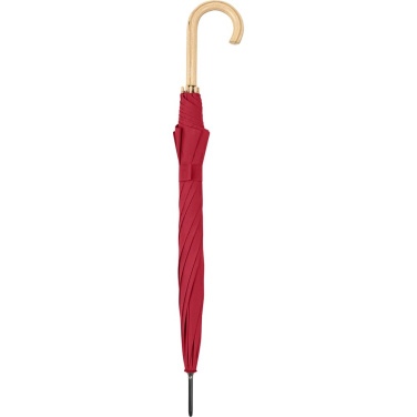 FARE ÖkoBrella soodne automaatne vihmavari taaskasutatud PET-kattega logoga, punane (waterSAVE®) – detailvaade 6