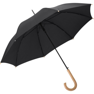 FARE ÖkoBrella soodne automaatne vihmavari taaskasutatud PET-kattega logoga, must (waterSAVE®) – detailvaade 2
