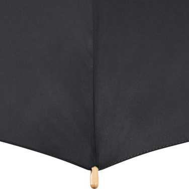 FARE ÖkoBrella soodne automaatne vihmavari taaskasutatud PET-kattega logoga, must (waterSAVE®) – detailvaade 4