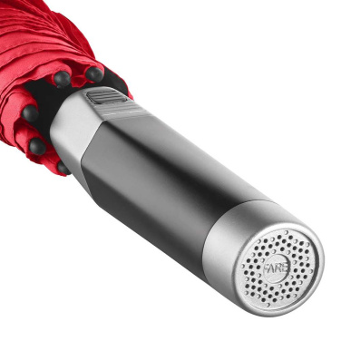 FARE® Sound helilogoga keskmine automaatne vihmavari logoga, punane – detailvaade 4