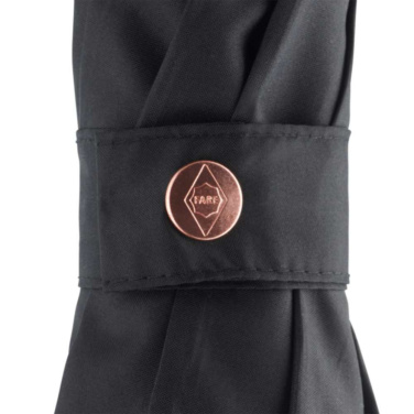 FARE® Precious metallikdetailidega automaatne alumiiniumist golfivihmavari logoga, must / vask – detailvaade 9