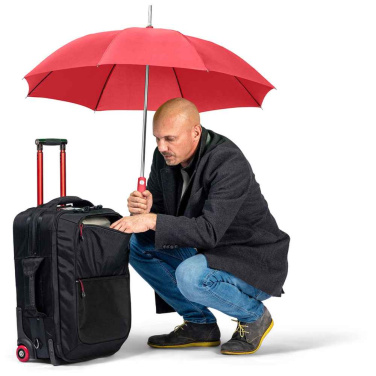 FARE® AC kerge alumiiniumist automaatne vihmavari logoga, punane – detailvaade 2