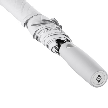 FARE® AC kerge alumiiniumist automaatne vihmavari logoga, valge – detailvaade 4