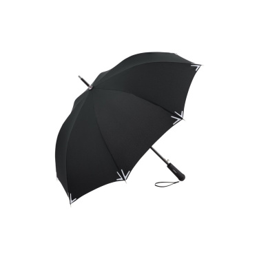 FARE Safebrella® LED-tule ja helkuritega automaatne vihmavari logoga, must – tootefoto