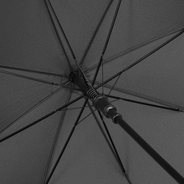 FARE Safebrella® LED-tule ja helkuritega automaatne vihmavari logoga, must – detailvaade 6