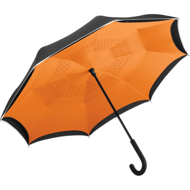 FARE® Contrary tagurpidi avanev vihmavari logoga, must / oranž – tootefoto