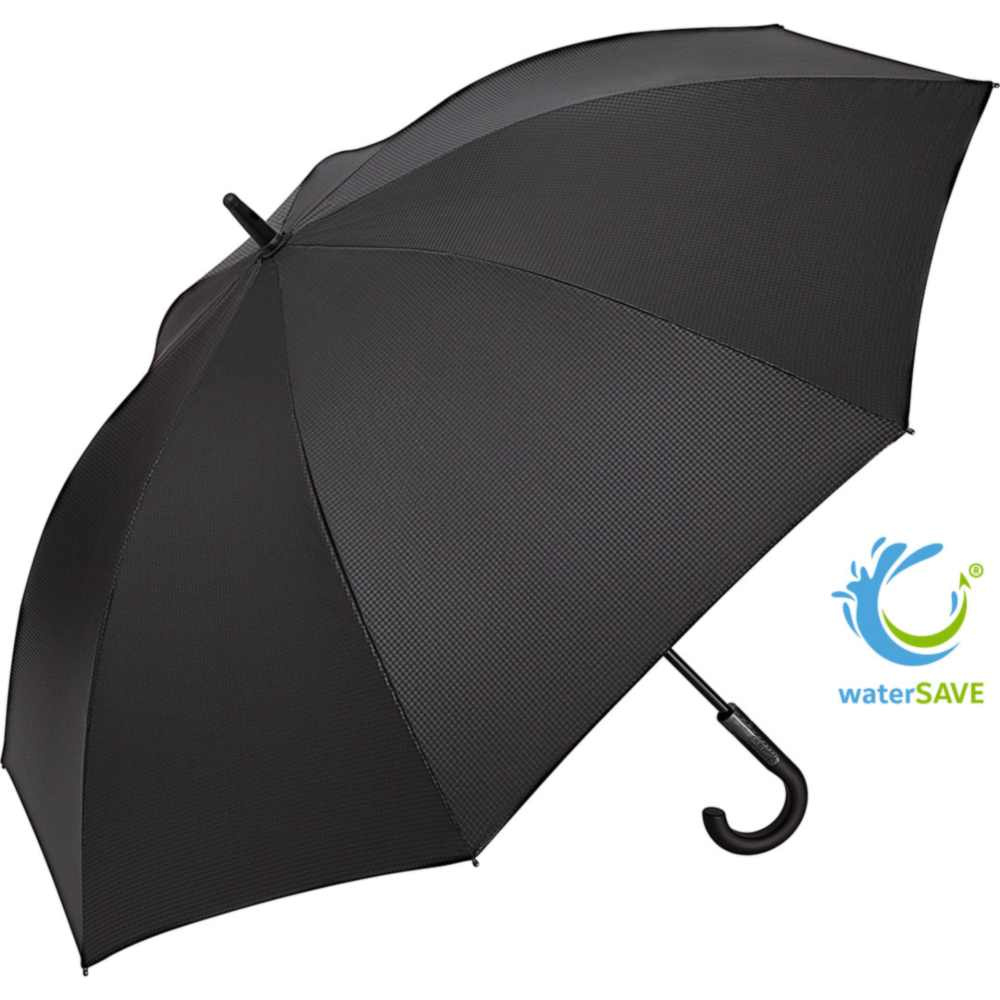 FARE® Carbon Style karbondisainiga automaatne golfivihmavari logoga, must (waterSAVE®) – tootefoto
