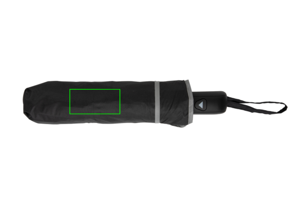 21-tolline Impact AWARE™ RPET 190T Pongee kahevärviline mini vihmavari: Logo asukoht – kott