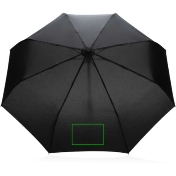 21" Impact AWARE™ RPET 190T bambusest automaatne avatav/sulgev vihmavari: Logo asukoht – vihmavari