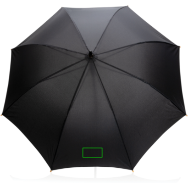 23" Impact AWARE™ RPET 190T automaatselt avatav bambusest vihmavari: Logo asukoht – vihmavari
